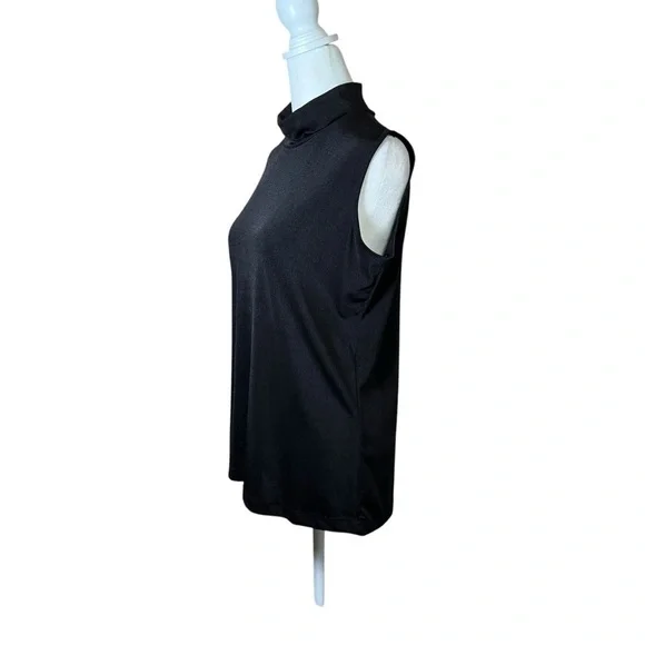 VTG Y2K Carolyn Strauss Slinky Knit Basic Black Minimalist Sleeveless Top USA S - Picture 6 of 8